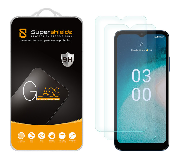 (2 Pack) Supershieldz Designed for Nokia C300 Tempered Glass Screen Protector, Anti Scratch, Bubble Free