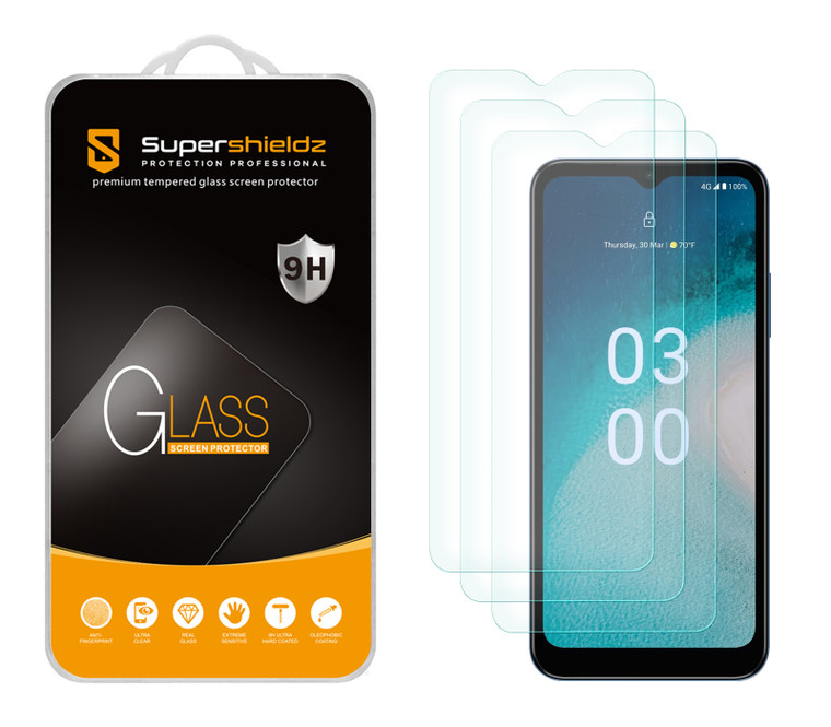 (3 Pack) Supershieldz Designed for Nokia C300 Tempered Glass Screen Protector, Anti Scratch, Bubble Free