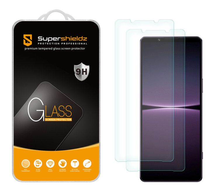 (2 Pack) Supershieldz Designed for Sony (Xperia 1 V) Tempered Glass Screen Protector, Anti Scratch, Bubble Free