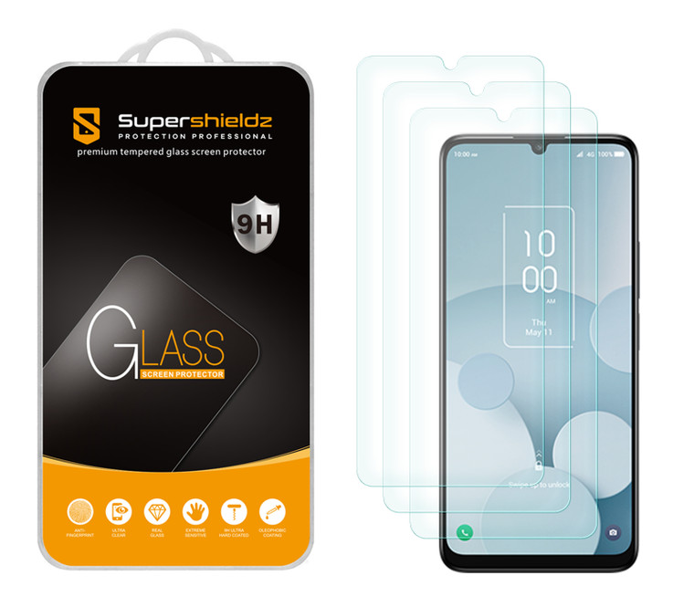 (3 Pack) Supershieldz Designed for TCL 40 XL Tempered Glass Screen Protector, Anti Scratch, Bubble Free