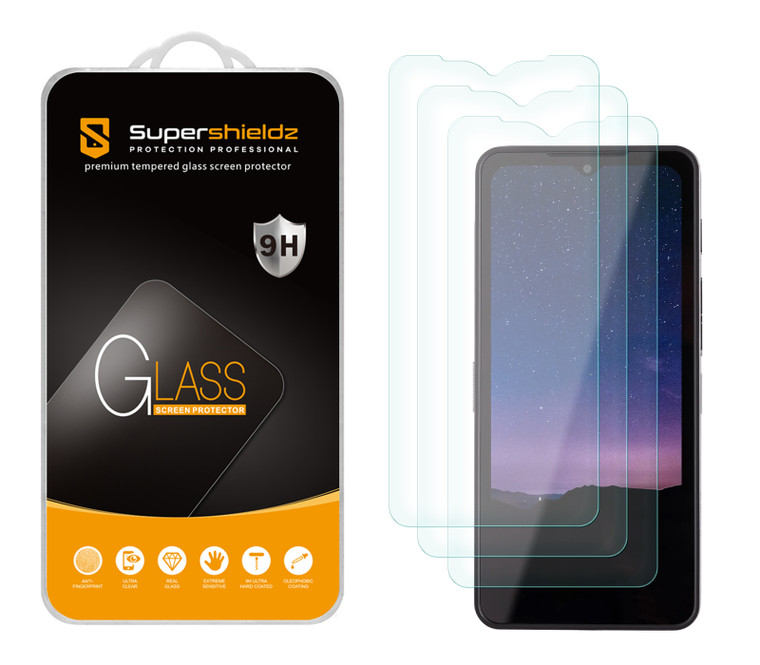 (3 Pack) Supershieldz Designed for Motorola Defy 2 and Cat S75 Tempered Glass Screen Protector, Anti Scratch, Bubble Free