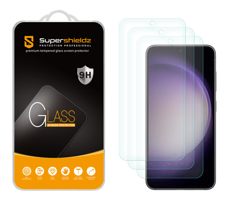 (3 Pack) Supershieldz Designed for Samsung Galaxy S23 FE Tempered Glass Screen Protector, Anti Scratch, Bubble Free