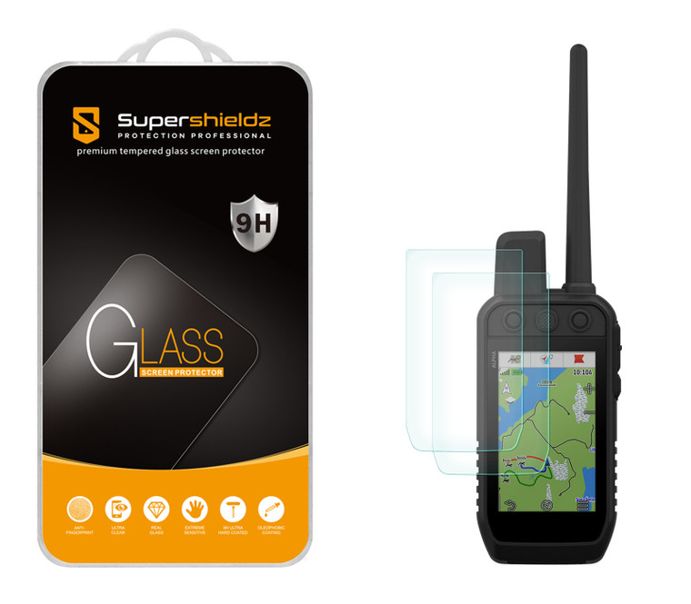 (2 Pack) Supershieldz Designed for Garmin Alpha 300 300i Tempered Glass Screen Protector, Anti Scratch, Bubble Free
