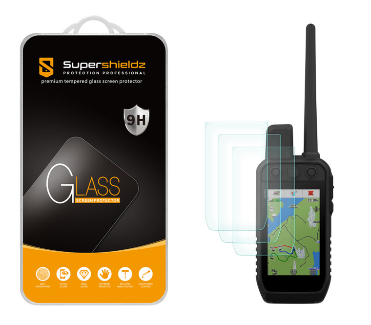 (3 Pack) Supershieldz Designed for Garmin Alpha 300 300i Tempered Glass Screen Protector, Anti Scratch, Bubble Free