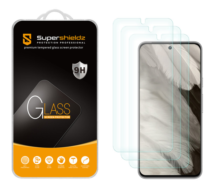 (3 Pack) Supershieldz Designed for Google Pixel 8 Tempered Glass Screen Protector, Anti Scratch, Bubble Free