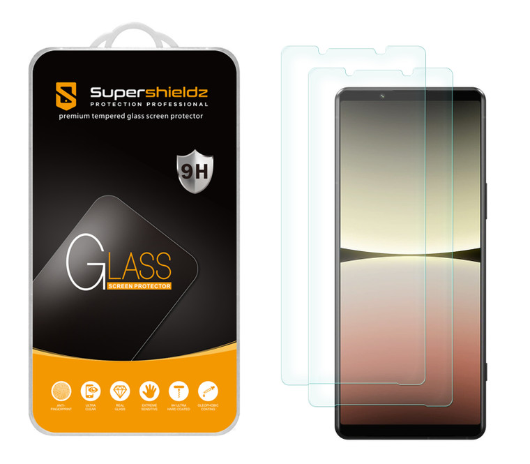(2 Pack) Supershieldz Designed for Sony Xperia 5 V Tempered Glass Screen Protector, Anti Scratch, Bubble Free