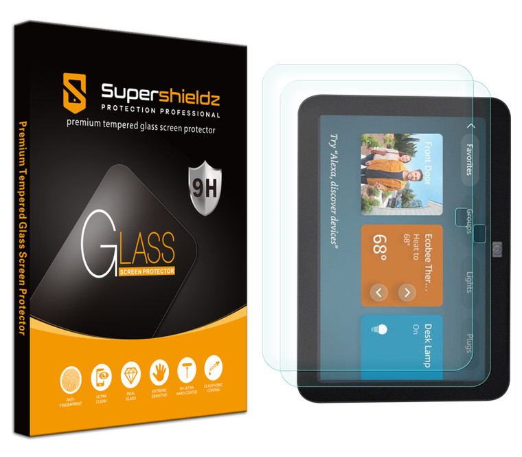 (2 Pack) Supershieldz Designed for Echo Show 8 (3rd Generation, 2023 Released) Tempered Glass Screen Protector, Anti Scratch, Bubble Free