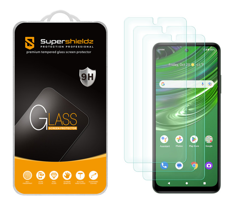 (3 Pack) Supershieldz Designed for Cricket Outlast / AT&T Jetmore Tempered Glass Screen Protector, Anti Scratch, Bubble Free