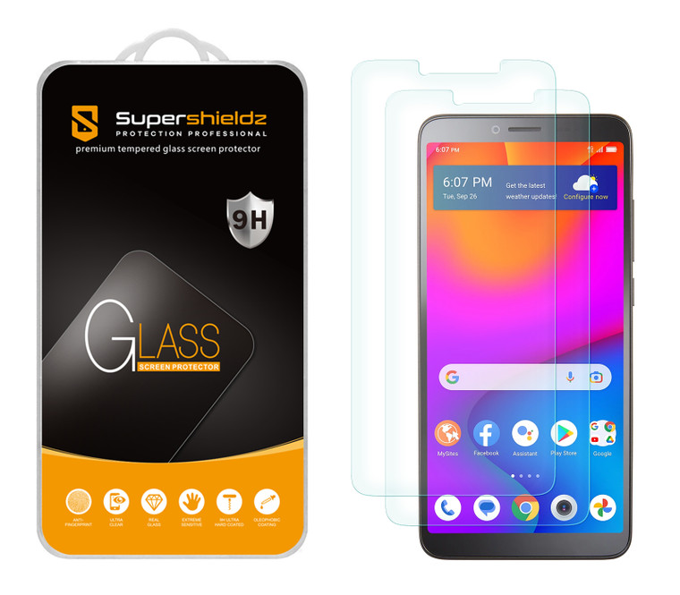 (2 Pack) Supershieldz Designed for TCL Ion V Tempered Glass Screen Protector, Anti Scratch, Bubble Free