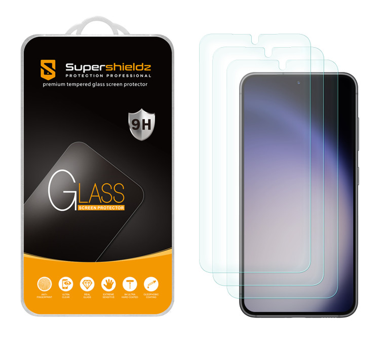 (3 Pack) Supershieldz Designed for Samsung Galaxy S24 Tempered Glass Screen Protector, Anti Scratch, Bubble Free
