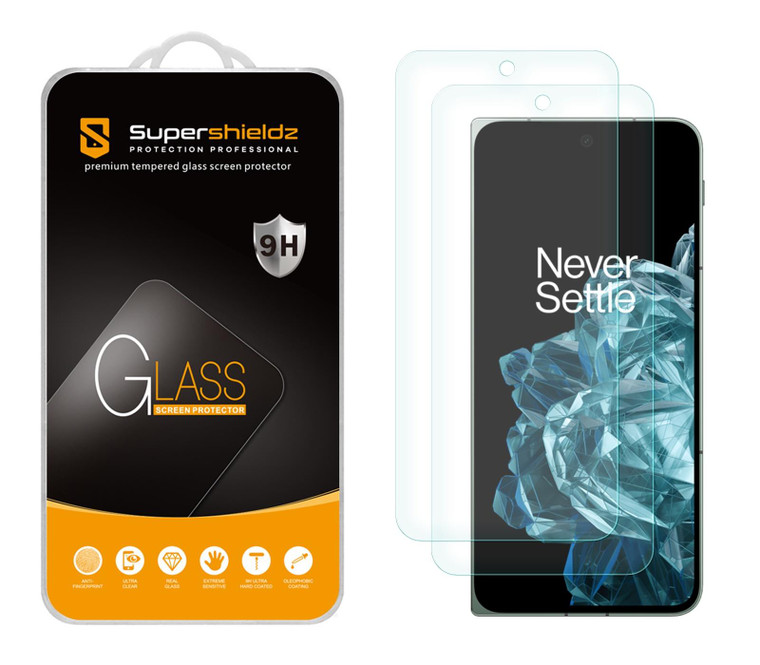 (2 Pack) Supershieldz Designed for OnePlus Open (Front Screen Only) Tempered Glass Screen Protector, Anti Scratch, Bubble Free