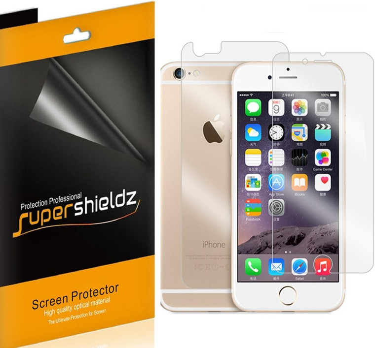 Supershieldz Designed for Apple iPhone 6 Plus / iPhone 6S Plus (Front and Back) Screen Protector, (3 Front and 3 Back) High Definition Clear Screen Shield (PET)