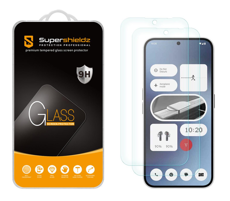 (2 Pack) Supershieldz Designed for Nothing Phone 2a Tempered Glass Screen Protector, Anti Scratch, Bubble Free
