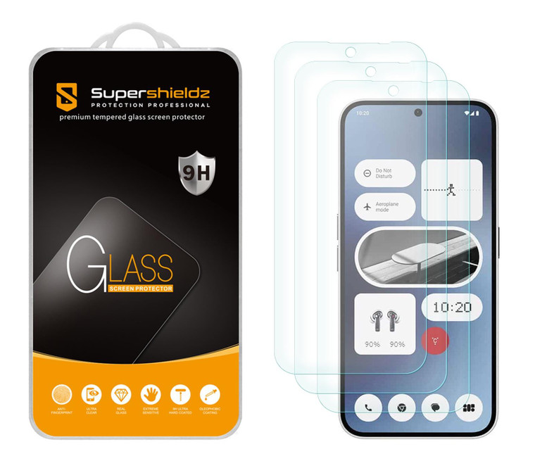 (3 Pack) Supershieldz Designed for Nothing Phone 2a Tempered Glass Screen Protector, Anti Scratch, Bubble Free