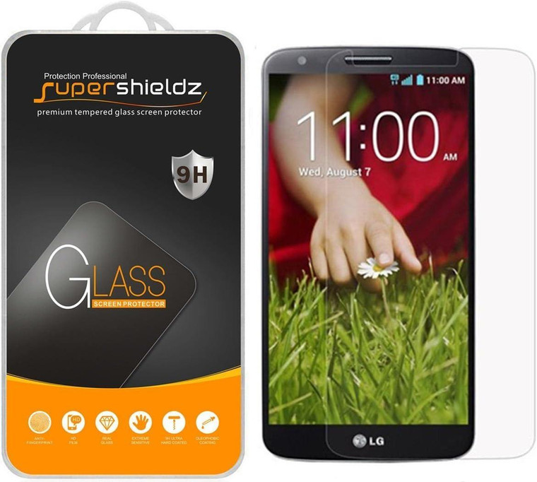 (2 Pack) Supershieldz Designed for LG G2 Tempered Glass Screen Protector, Anti Scratch, Bubble Free