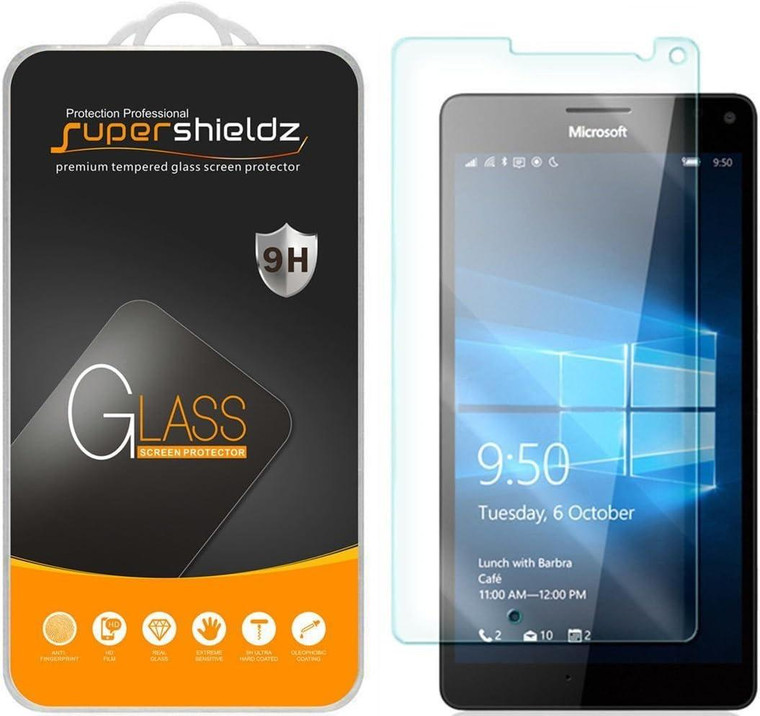 (2 Pack) Supershieldz Designed for Nokia Lumia 950 XL Tempered Glass Screen Protector, Anti Scratch, Bubble Free