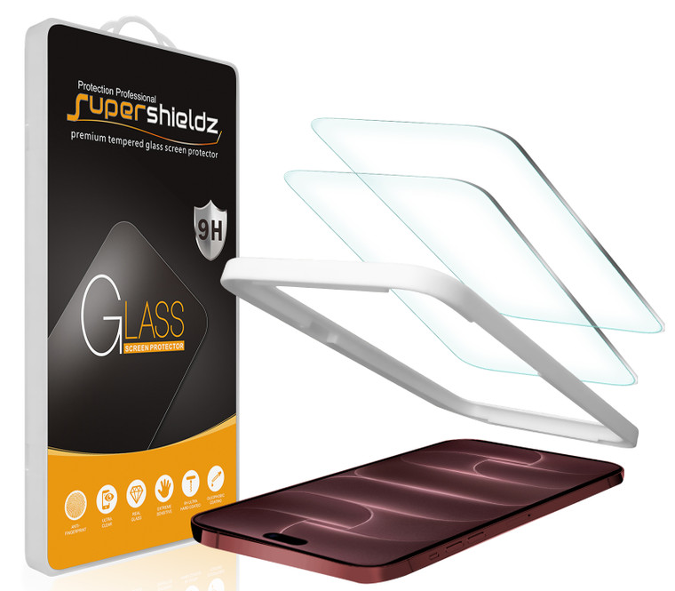 (2 Pack) Supershieldz Designed for iPhone 18 Pro/ iPhone 17 Pro (6.3 inch)Tempered Glass Screen Protector with (Easy Installation Tray) Anti Scratch, Bubble Free