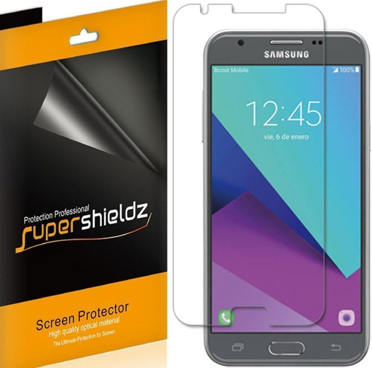 [6-Pack] Supershieldz for Samsung Galaxy J3 (2017) Screen Protector, Anti-Bubble High Definition (HD) Clear Shield
