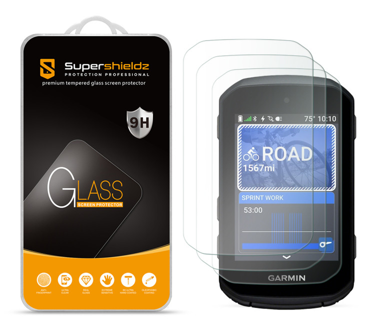 (3 Pack) Supershieldz Designed for Garmin Edge 550 and Edge 850 Tempered Glass Screen Protector, Anti Scratch, Bubble Free