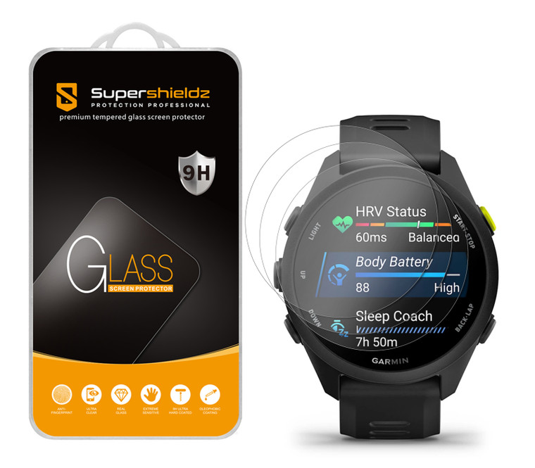 (3 Pack) Supershieldz Designed for Garmin Forerunner 70/ 170/ 170 Music Tempered Glass Screen Protector, Anti Scratch, Bubble Free