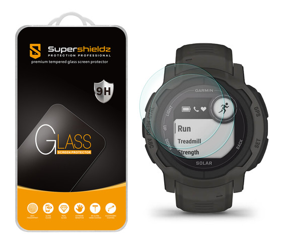 2 Pack) Supershieldz Designed for Garmin Instinct 2 Tempered Glass