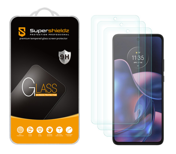 3 Pack) Supershieldz Designed for Motorola Edge 2022 Tempered
