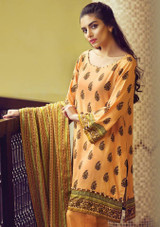 Alkaram Arch Splendor 3 Piece Resham Linen Collection - AW-04-PEACH