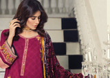 Majestic Horizon 3 Piece Silk Velvet Dupatta Collection - 05-MAROON