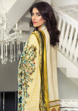 Majestic Horizon 3 Piece Silk Velvet Dupatta Collection - 06-CREAM
