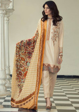 Majestic Horizon 3 Piece Silk Velvet Dupatta Collection - 06-BEIGE
