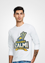 Peshawar Zalmi Full Sleeve V-Neck T-Shirt by Tee Tall - White