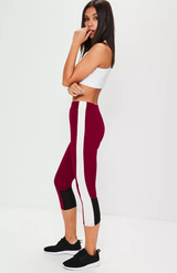 Fifth Avenue MZ Maroon Color Black Crop Leggings
