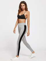 Fifth Avenue MZ Heather Grey Contrast Panel Leggings