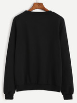 Fifth Avenue Normal People Scare Me Printed Sweatshirt - Black