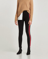 Fifth Avenue MZ Contrast Panel and Seam Leggings - Black and Red