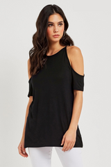 Fifth Avenue Women's WOL Cold Shoulder Top - Black