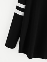 Fifth Avenue Women's NAZA Full Sleeve Striped T-Shirt - Black