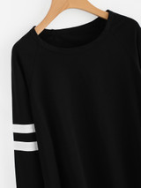 Fifth Avenue Women's NAZA Full Sleeve Striped T-Shirt - Black