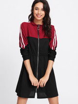 Fifth Avenue Women's NIFTY Track Long Hoodie - Red and Black 