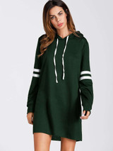 Fifth Avenue NIPK Striped Hoodie Dress - Green