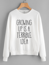 Fifth Avenue Growing Up Terrible Idea Printed Sweatshirt - Black