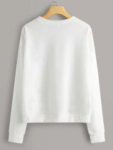 Fifth Avenue DIFT16 Wife Mom Boss Printed Sweatshirt - White