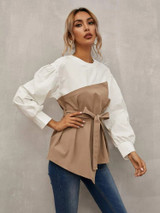 Fifth Avenue Womens Colorblock Stitched Western Top - FAWWT4