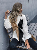 Fifth Avenue Womens Colorblock Stitched Western Top - FAWWT8