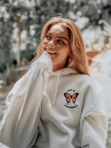 Fifth Avenue DIFT82 Free As A Butterfly Print Hoodie - White