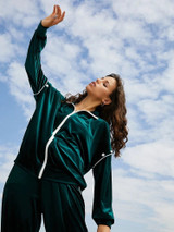 Fifth Avenue Womens Zip Up Velvet Jacket and Pants Co-Ord Set FAVELC15