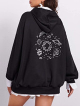 Fifth Avenue DIFT97 Back Space Print Hoodie - Black