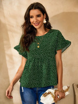 Women's Polka Dot Print Top by Groove - GRWTP1