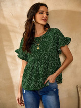 Women's Polka Dot Print Top by Groove - GRWTP1