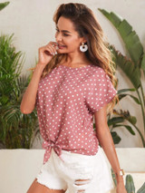 Women's Polka Dot Print Top by Groove - GRWTP2